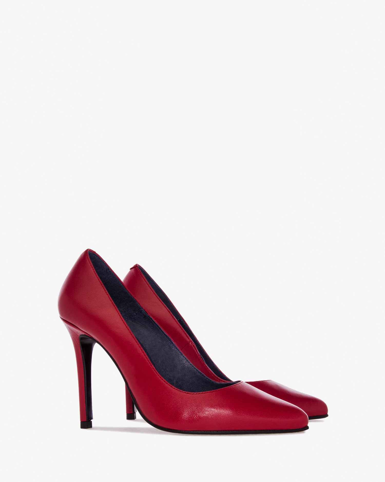 Scarpa con tacco in pelle nappa bordeaux