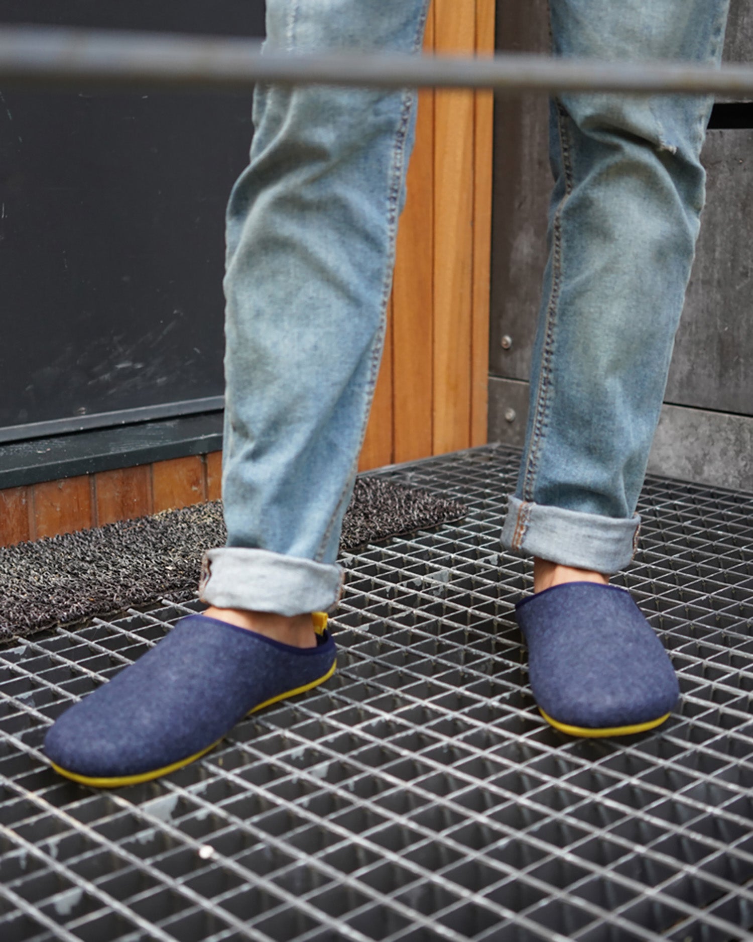 Zapatillas unisex en tejido fieltro azul marino