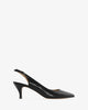 Fine toe slingback shoes in black leather