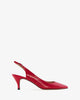 Fine toe slingback shoes in red leather