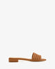 Flat sandals in brown leather