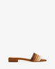 Flat sandals in multi-colored leather