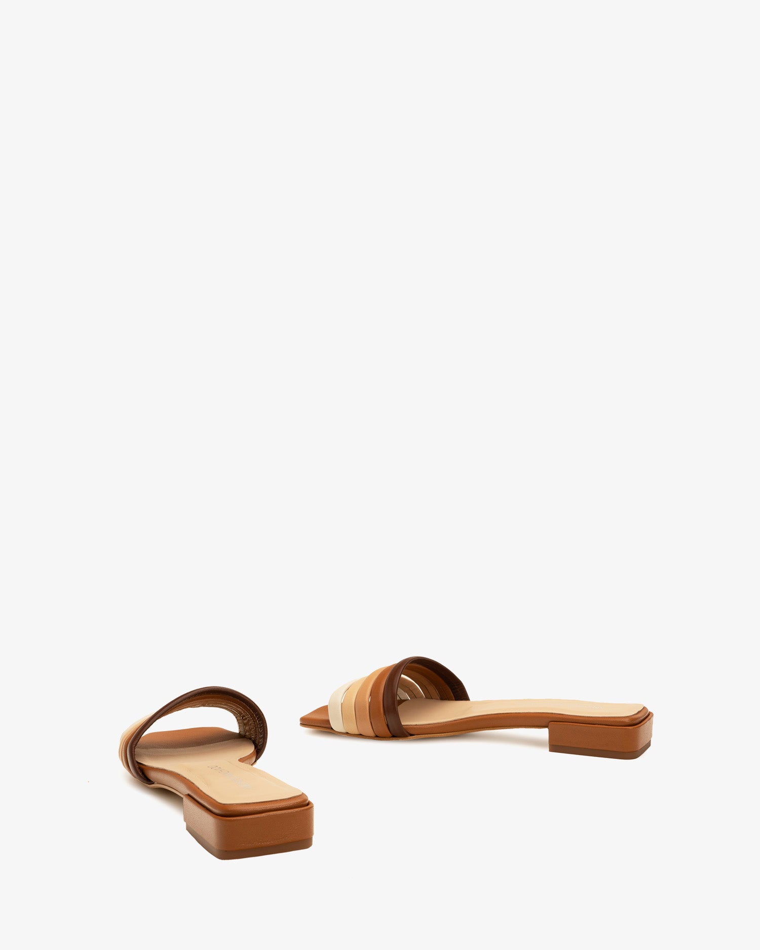 Sandalia pala en piel multicolor