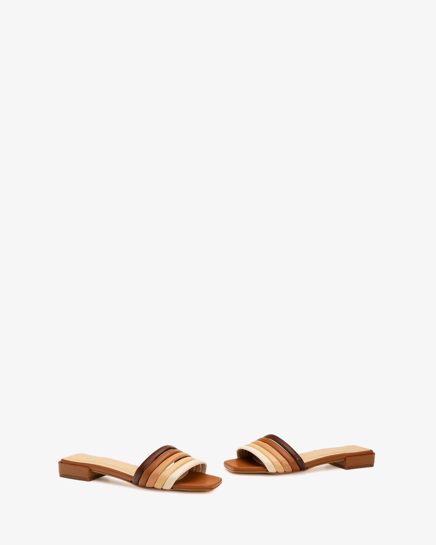 Sandalia pala en piel multicolor