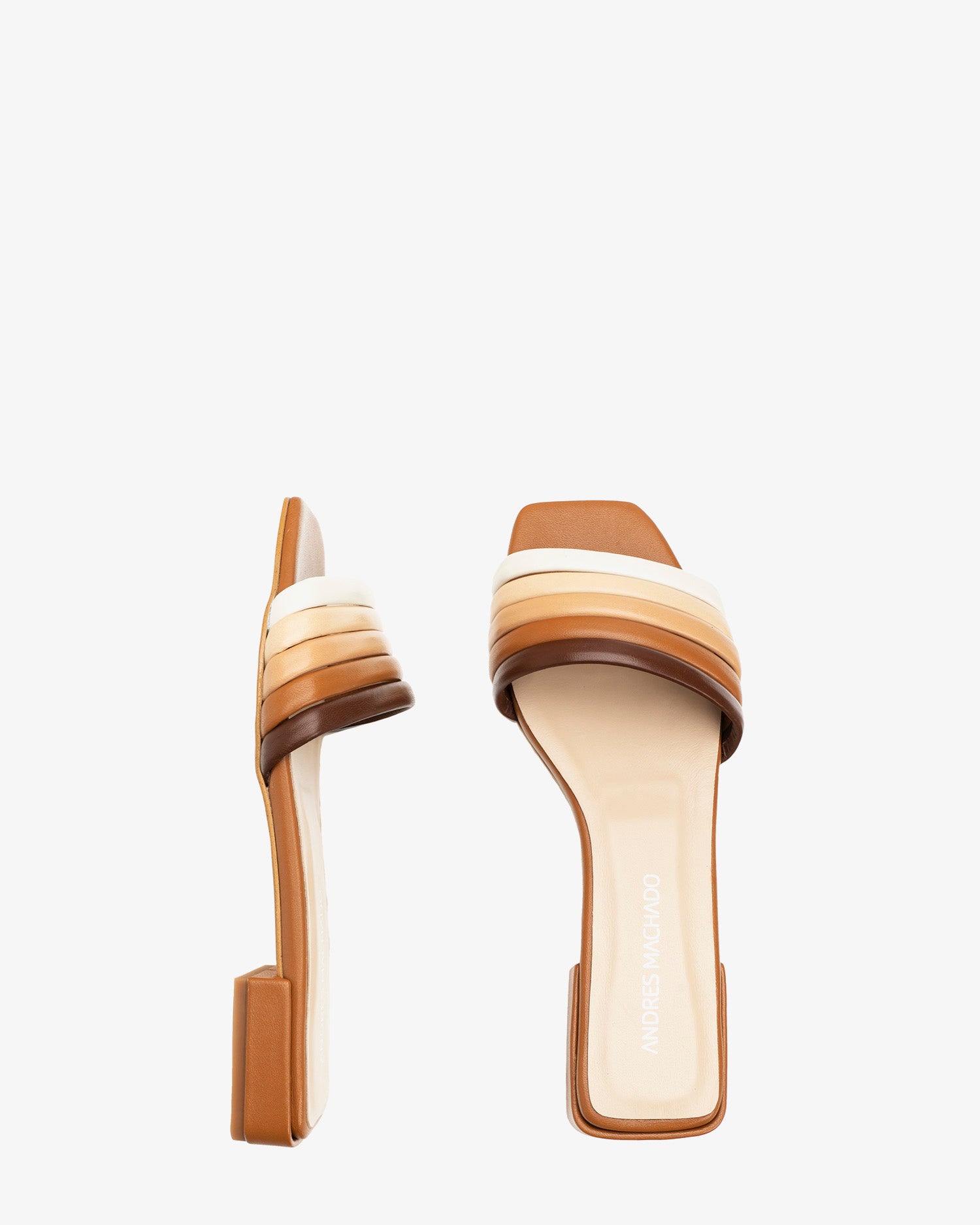 Sandalia pala en piel multicolor