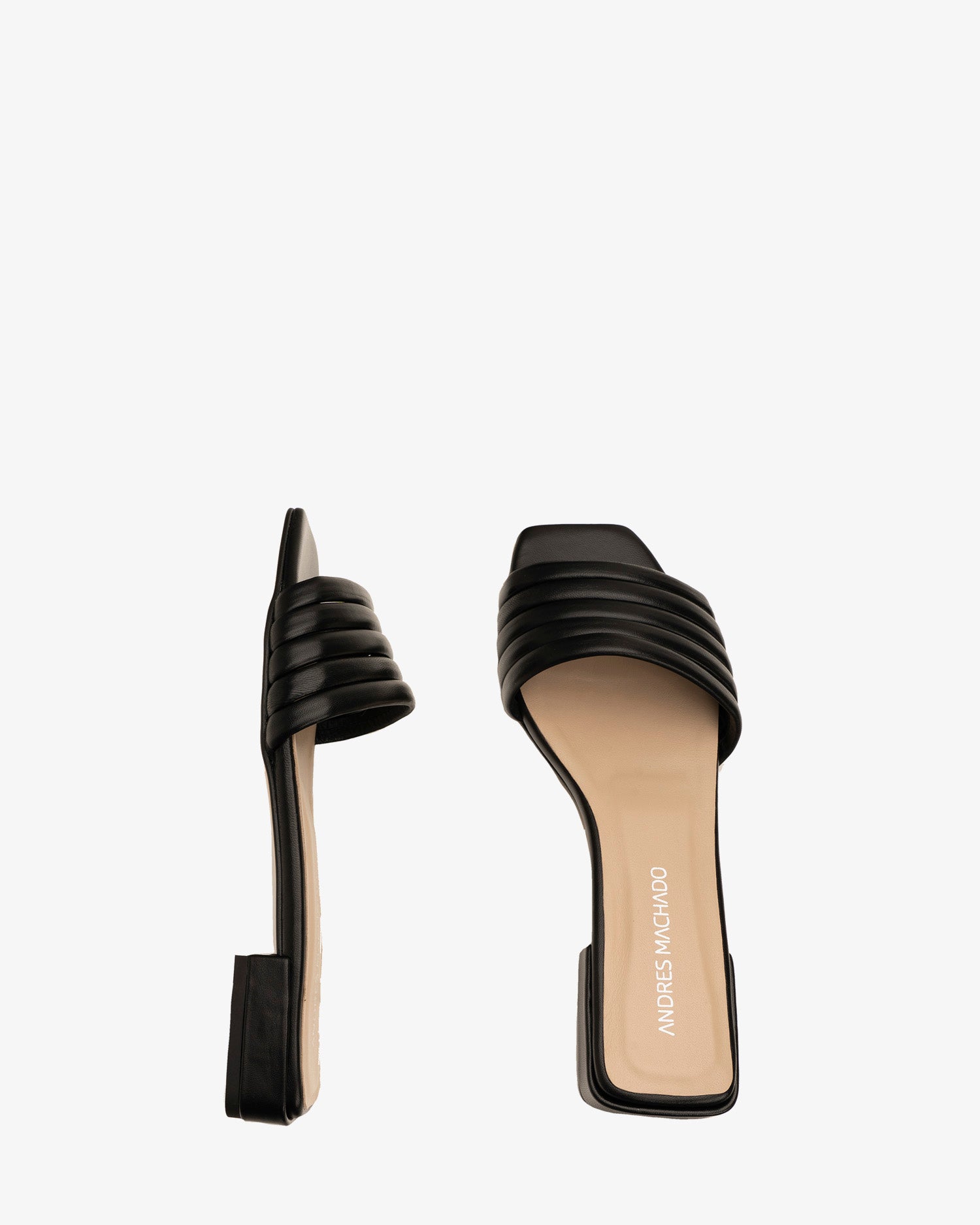 Sandalia pala en piel negro