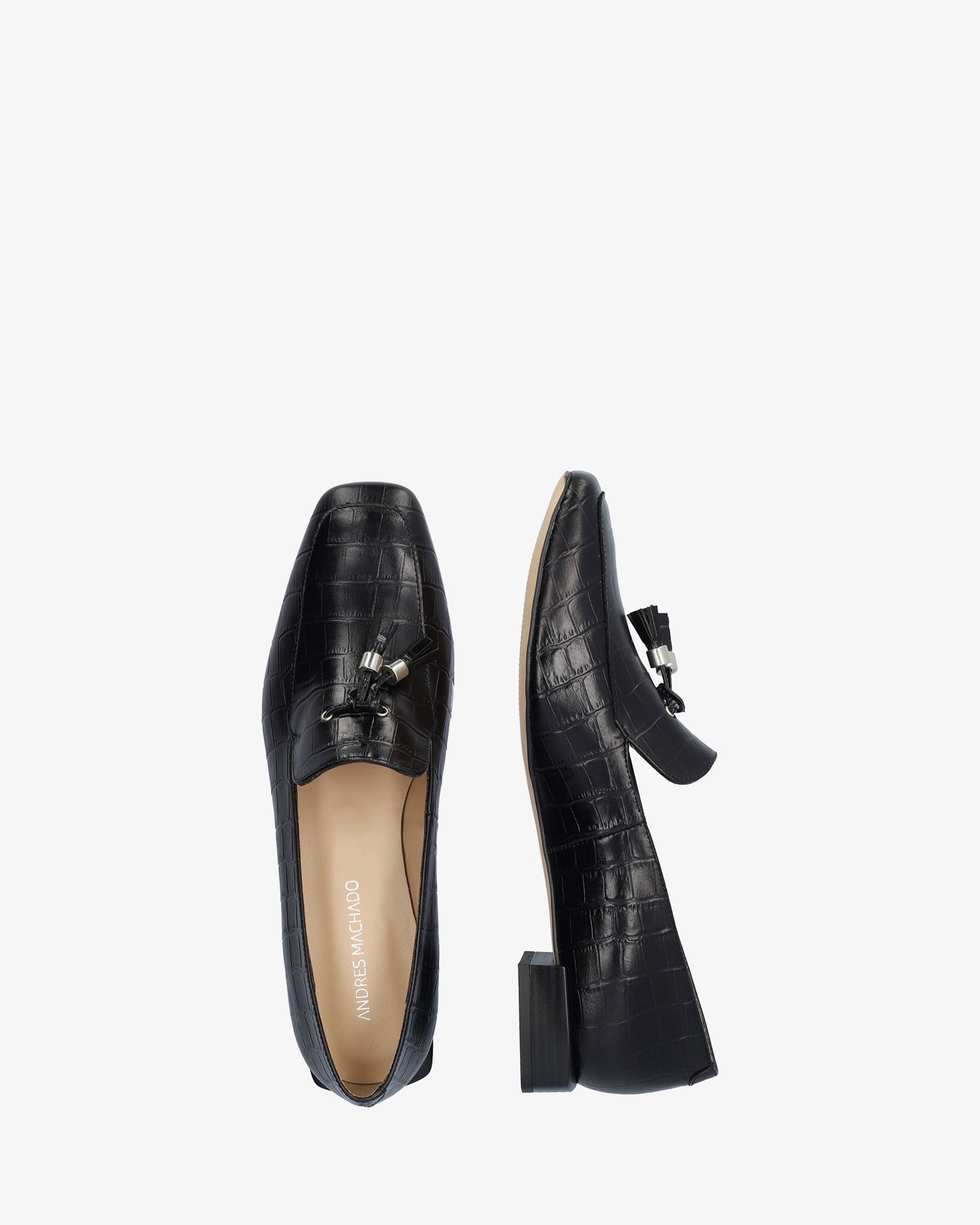 Mocasín piel coco negro