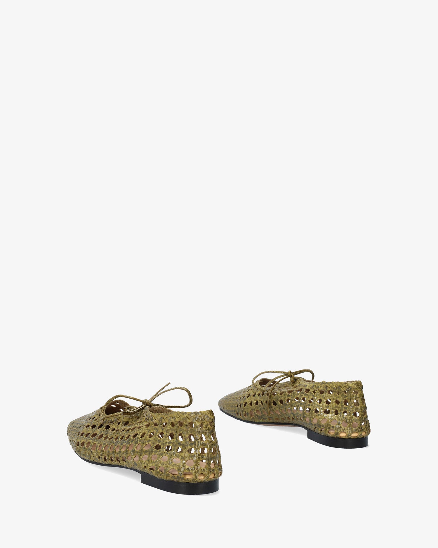 Ballerina piatta in rete colore kaki
