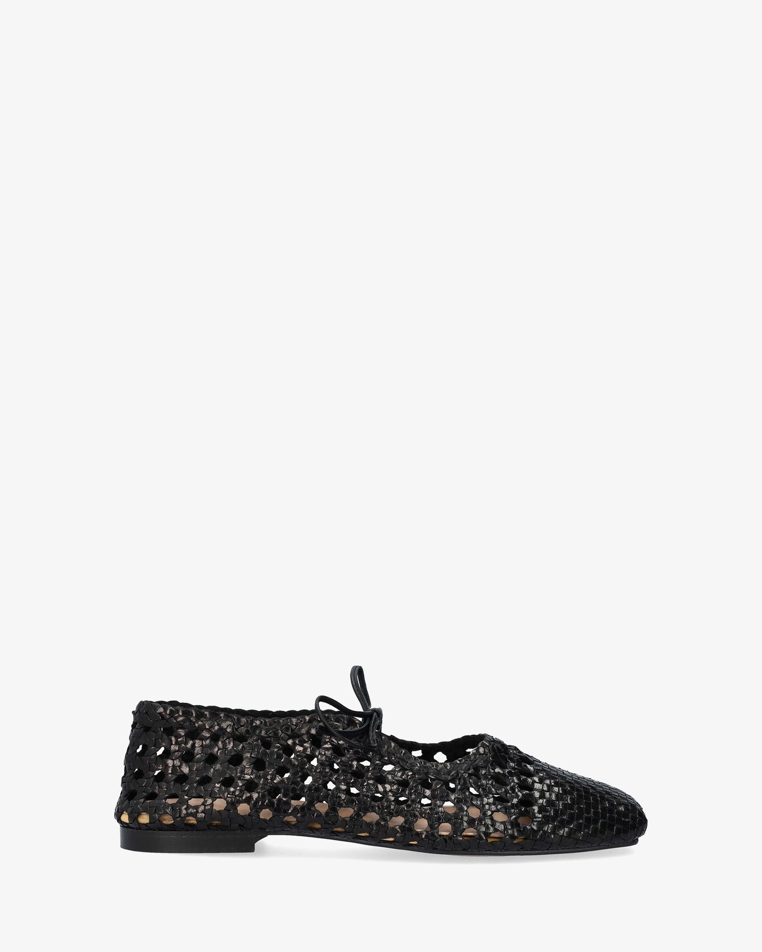 Ballerine plate en maille couleur noir