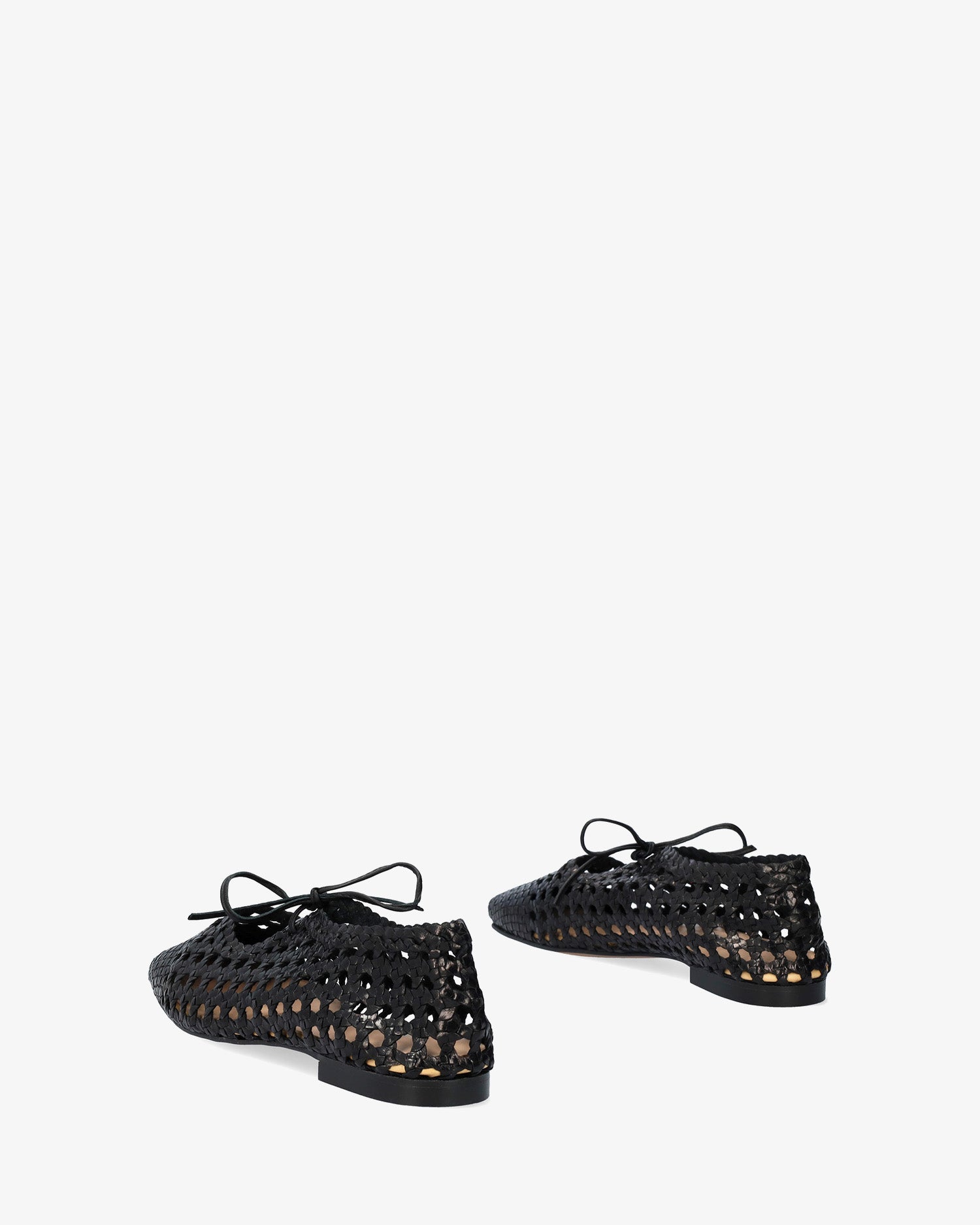 Ballerine plate en maille couleur noir