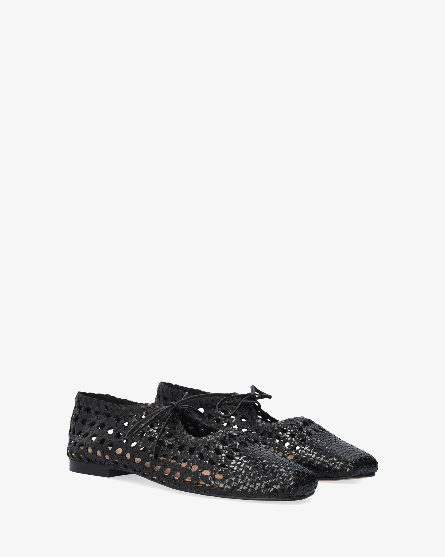 Ballerine plate en maille couleur noir