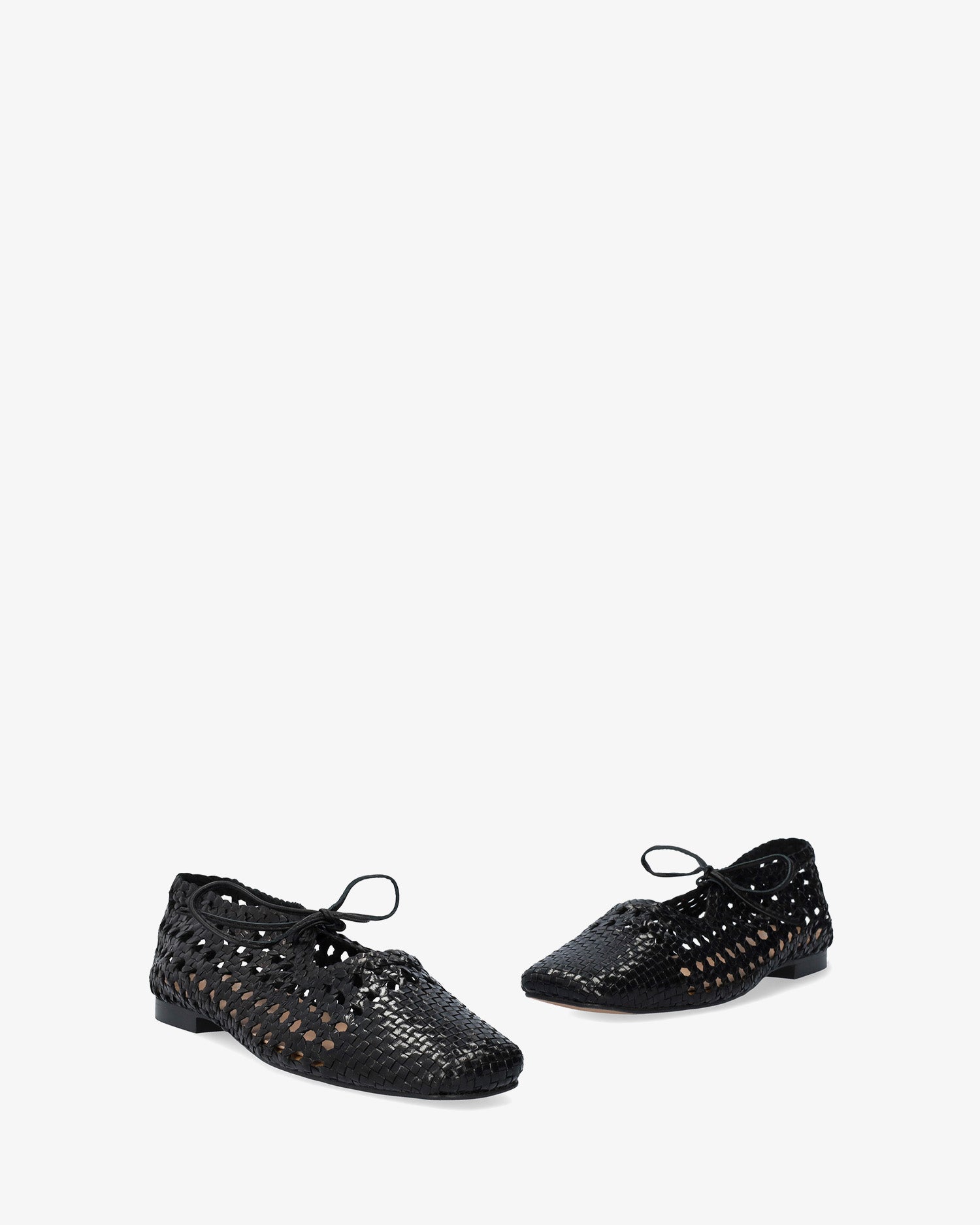 Ballerine plate en maille couleur noir