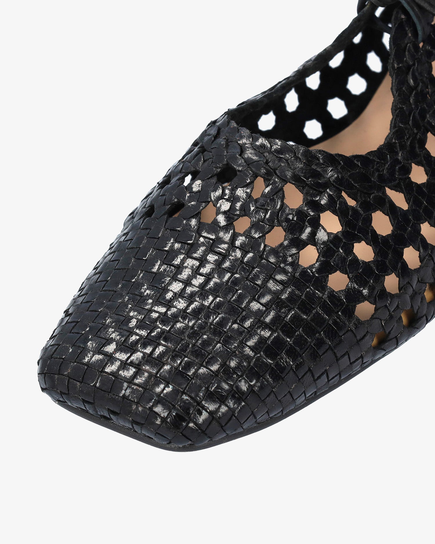 Ballerine plate en maille couleur noir