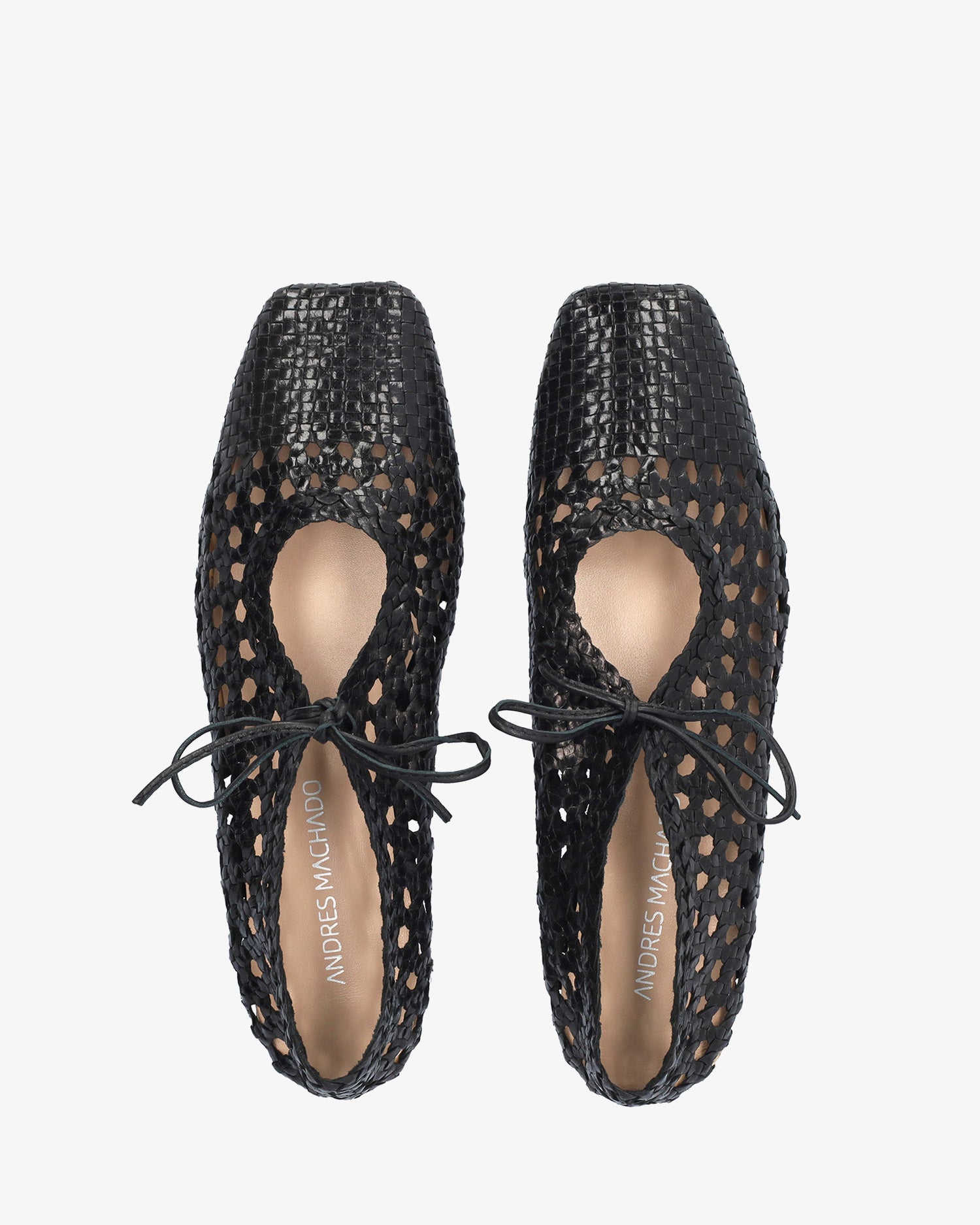 Ballerine plate en maille couleur noir