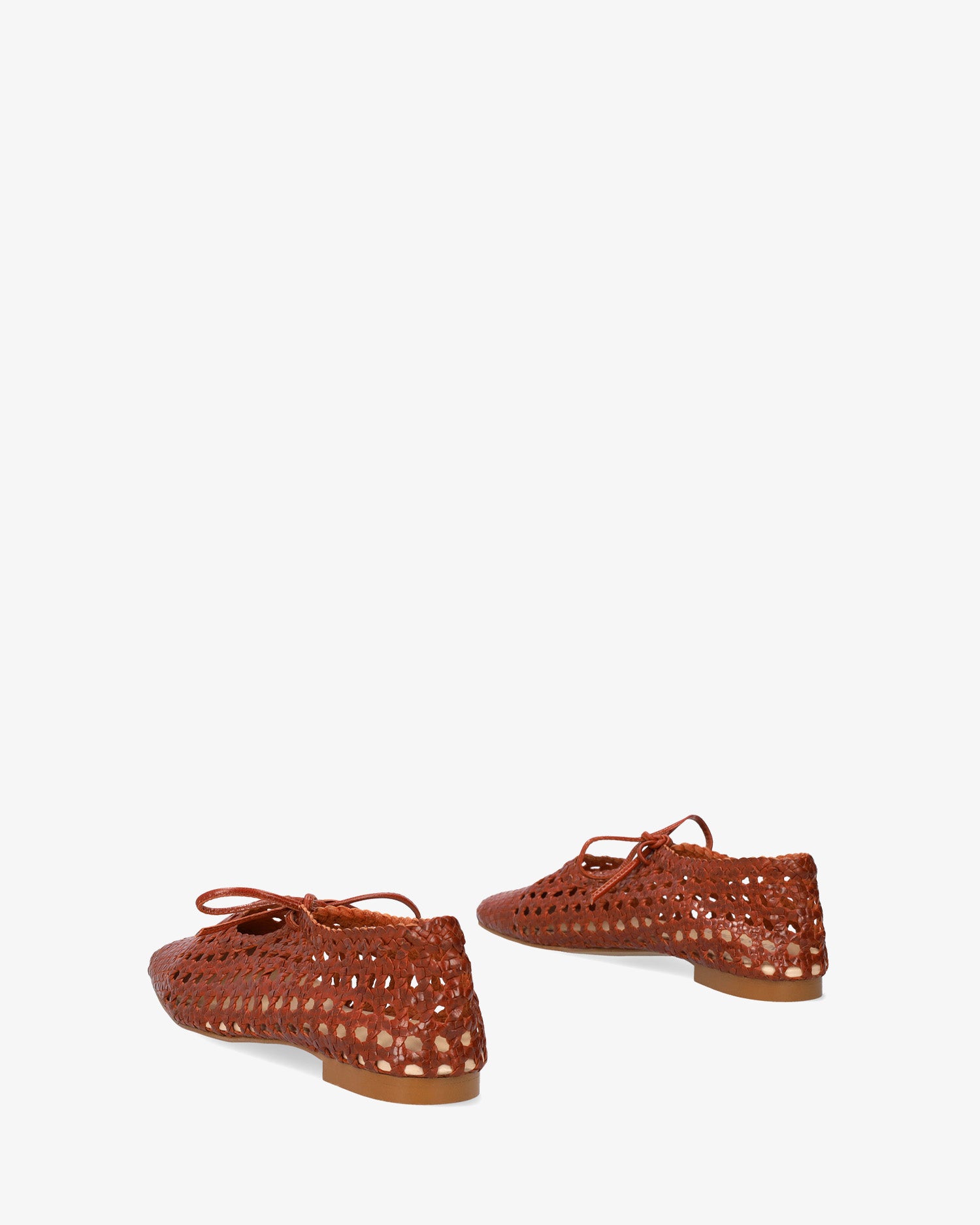 Ballerine plate en maille couleur marron
