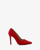 Crossover stilettos in red suede leather
