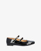 Black patent leather ballerina flats