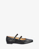 Black leather ballerina flats