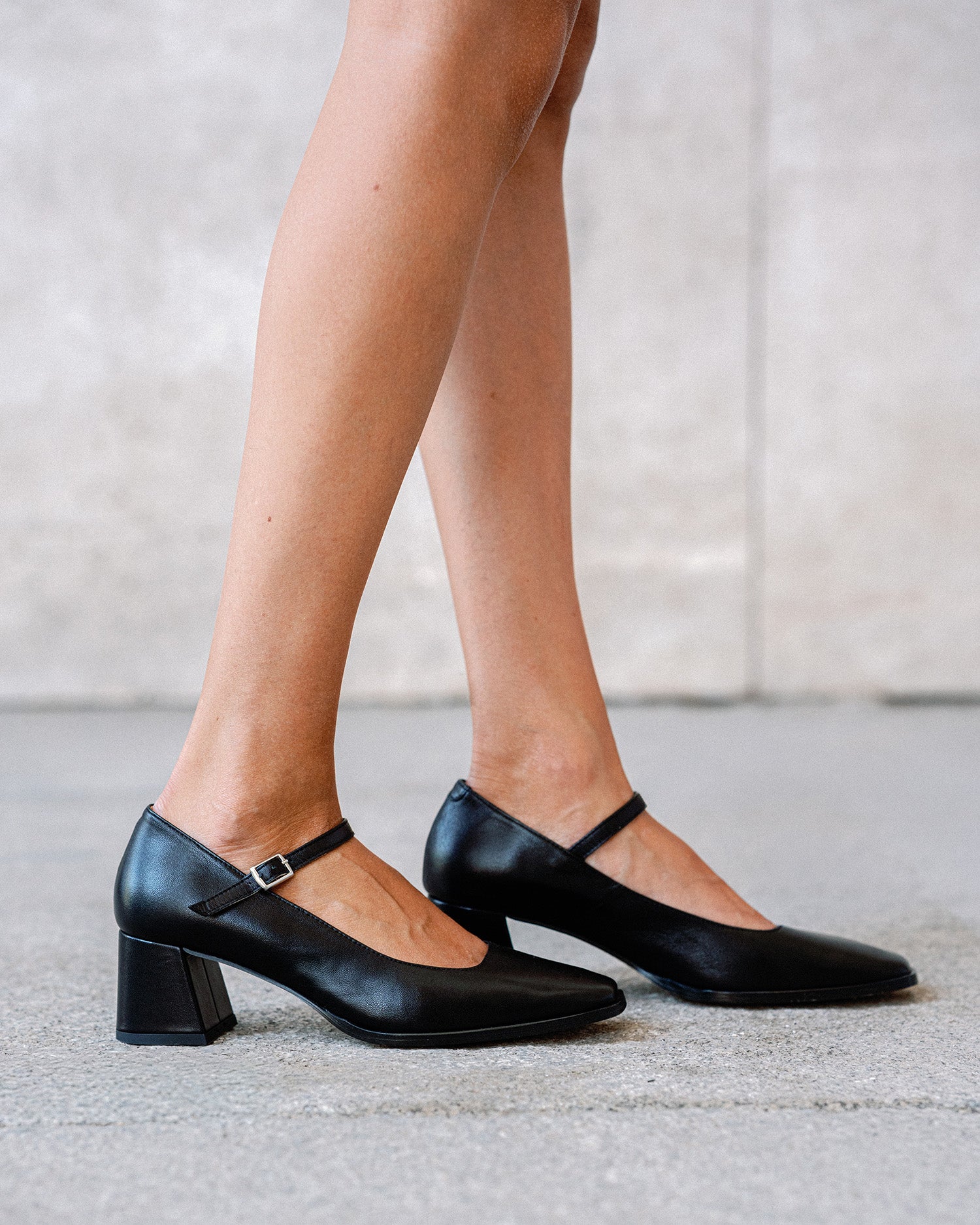 black mary jane dress shoes Mary Jane leather heels Black 42