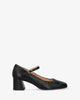 Mary-Jane-Pumps aus Leder mit Absatz schwarz