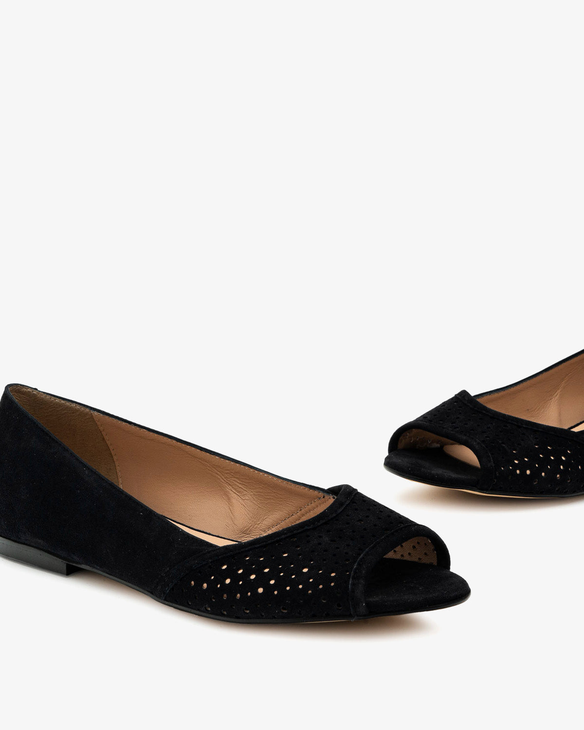Bailarina peep toe ante negro
