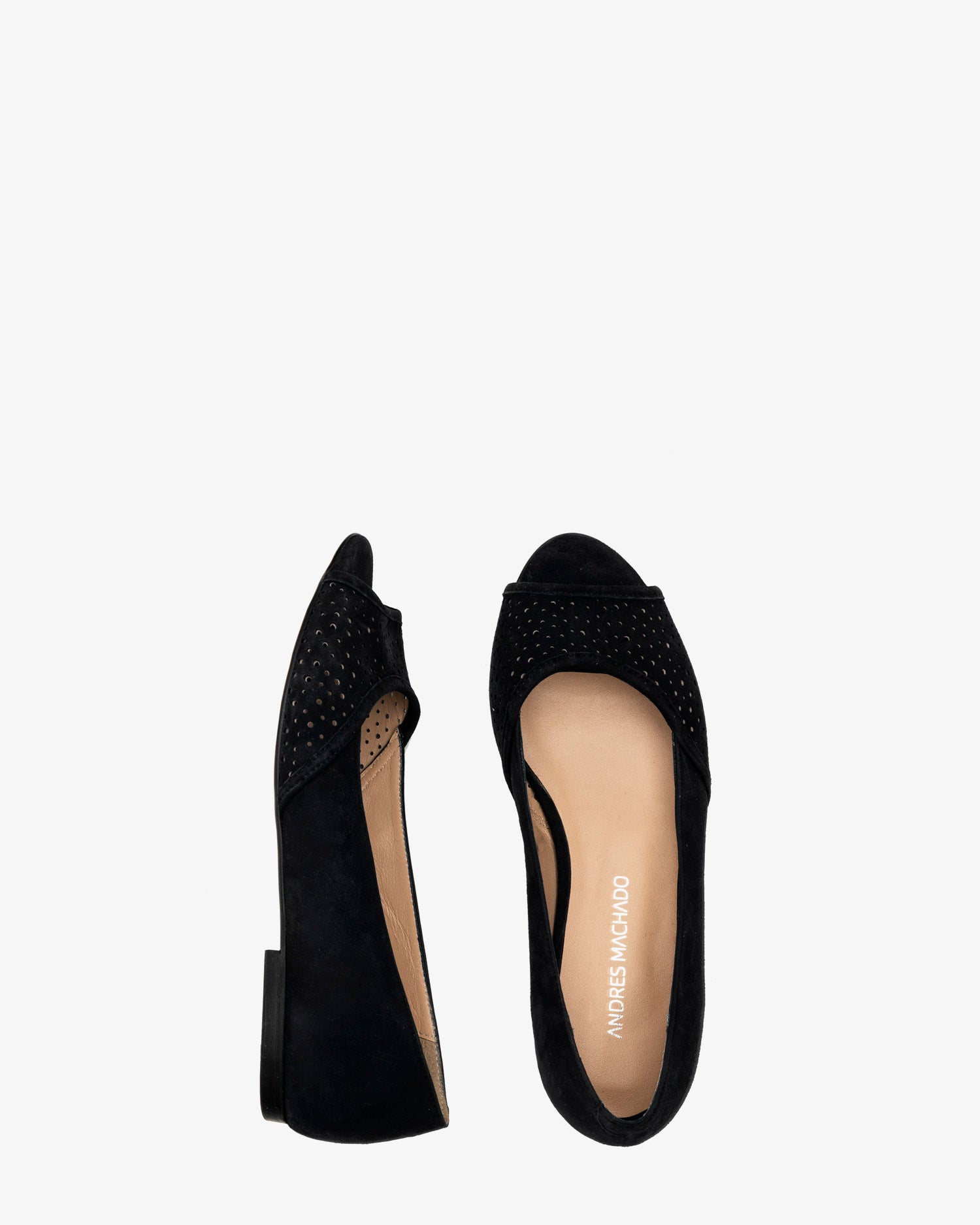 Bailarina peep toe ante negro