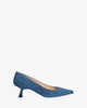 Buty na obcasie zamszowe szfirowe
