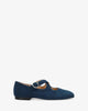 Flat suede ballerina blue