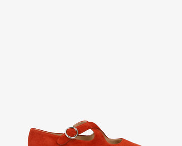 Bailarina plana de ante naranja