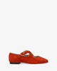 Flat suede ballerina orange