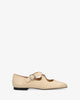 Flat leather ballerina ivory