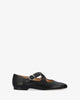 Flat leather ballerina black