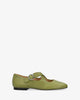 Flat leather ballerina green