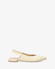 Ballerina piatta slingback in pelle crema