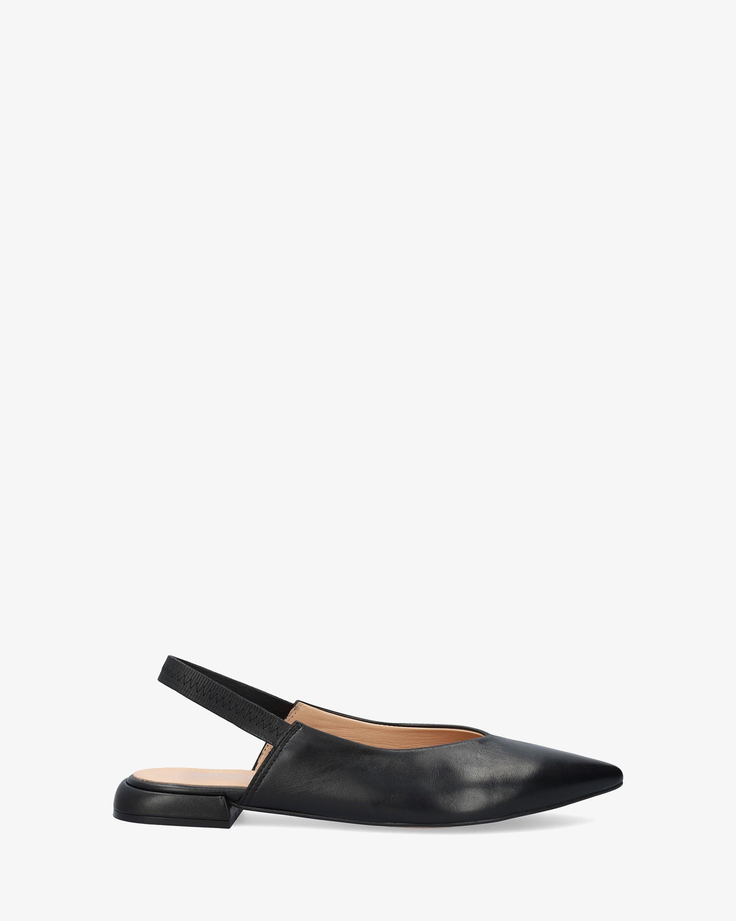 Flat slingback ballerina in black leather
