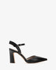 Chaussures talons ouvertes à l´arrière en cuir noir