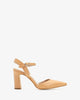 Chaussures talons ouvertes à l´arrière en cuir nude