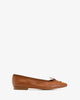 Ballerines plates en cuir marron