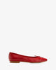 Ballerines plates en cuir rouge