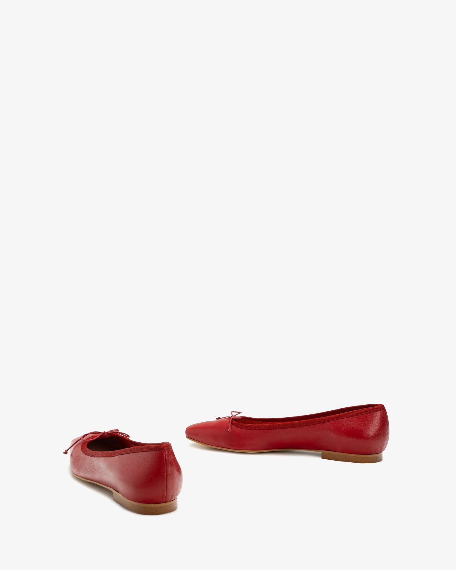 Bailarina plana en piel de color rojo