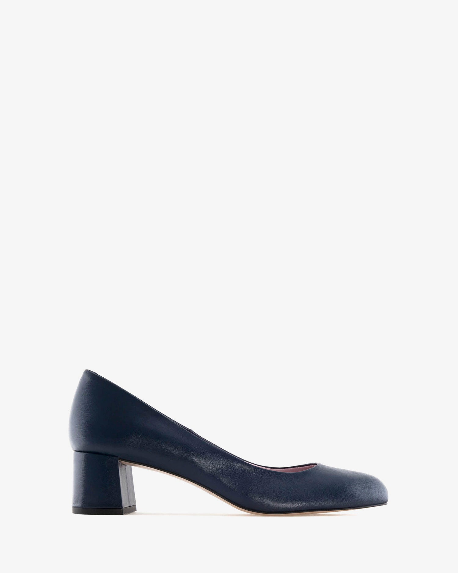 Décolleté in pelle blu navy