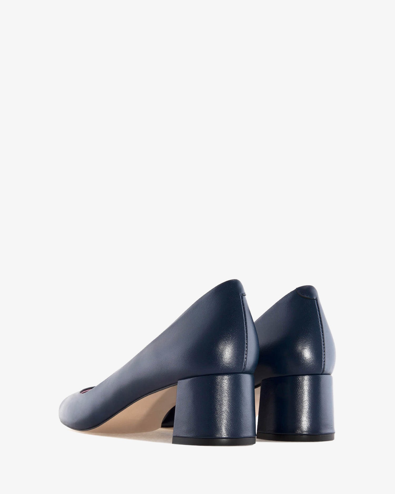 Décolleté in pelle blu navy