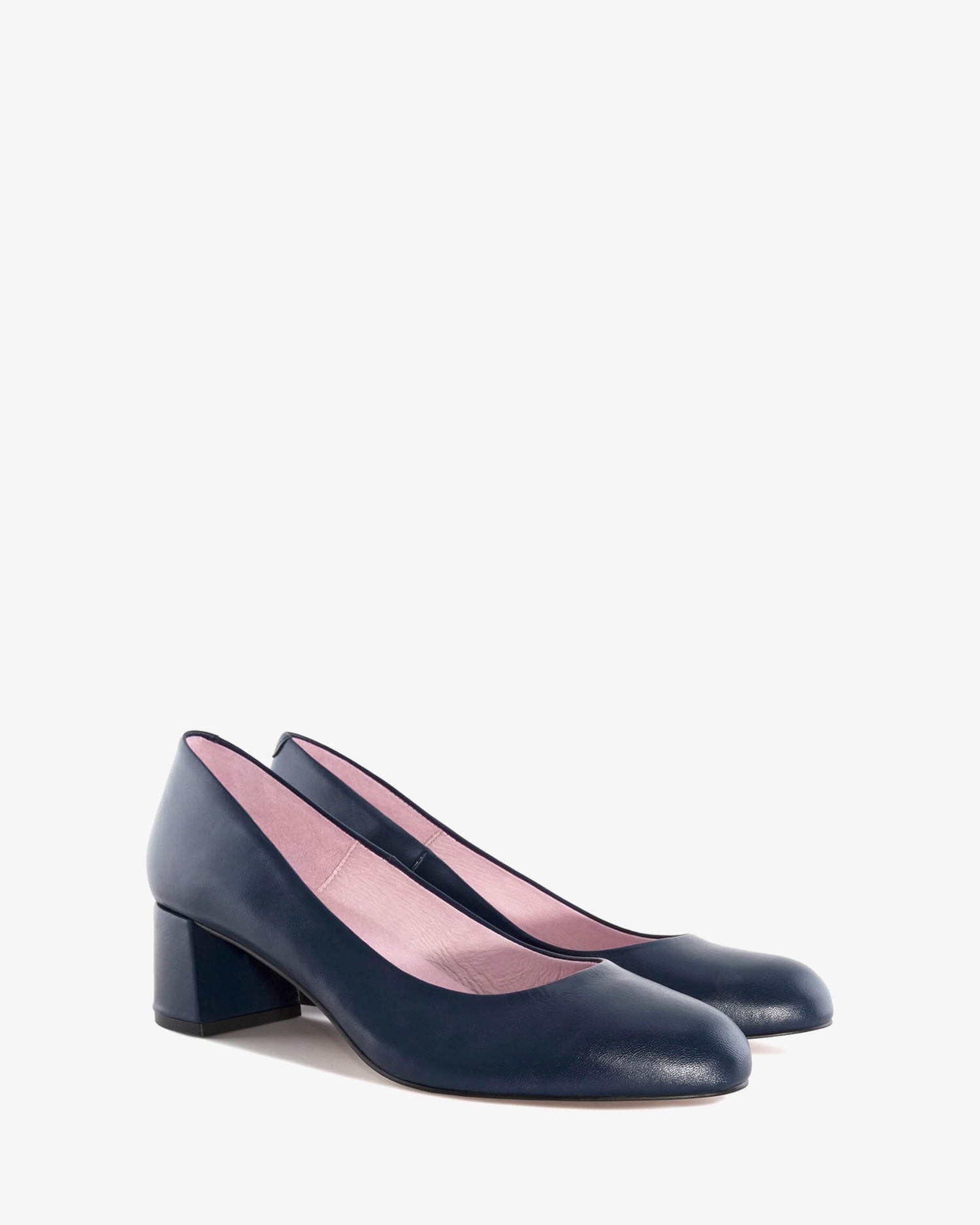 Décolleté in pelle blu navy