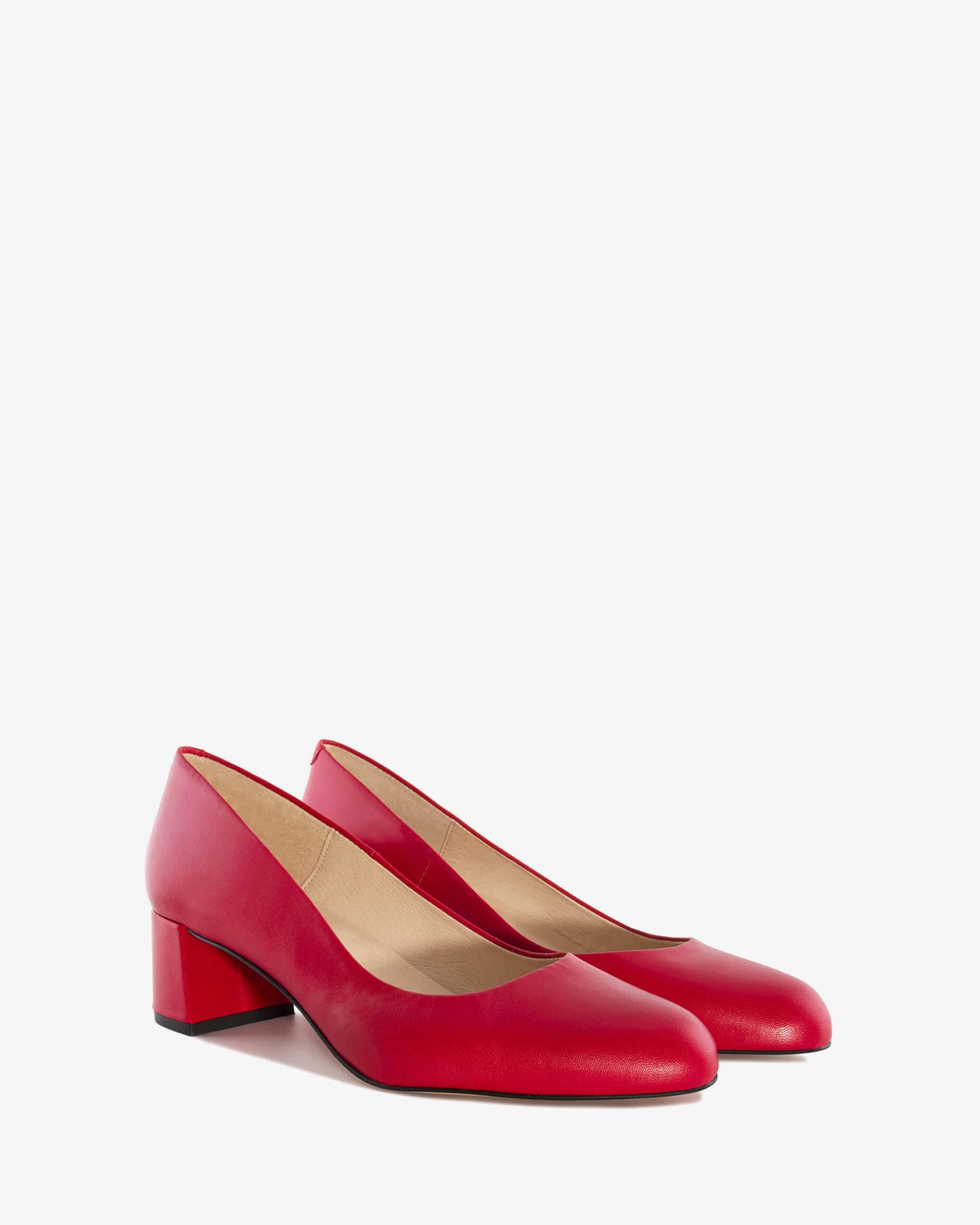 Décolleté in pelle rossa