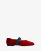 Ballerines en velours grenat