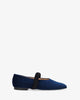Velvet ballerina in navy