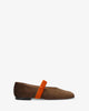 Ballerines en velours marron
