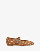 Flat ballerina in bambi-print leather 
