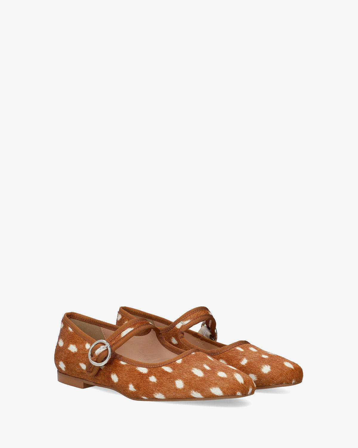 Sabrinas rasas em pele com estampado bambi 