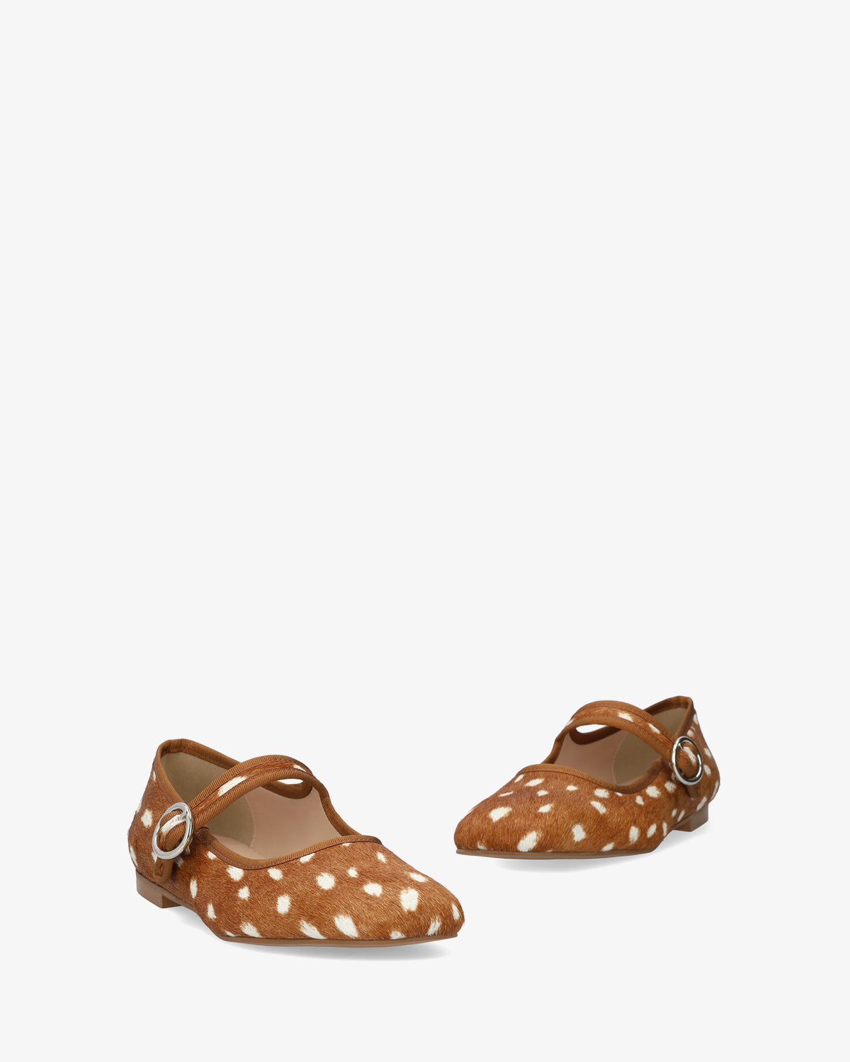 Sabrinas rasas em pele com estampado bambi 